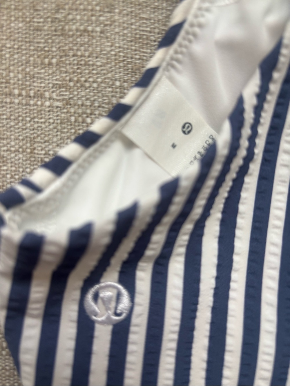lululemon athletica Navy and White Striped Wireless Bralette - Picture 3 of 4